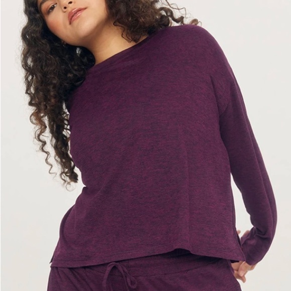 Girlfriend Collective Plum ReSet Long Sleeve Tee Size Large - Picture 8 of 8